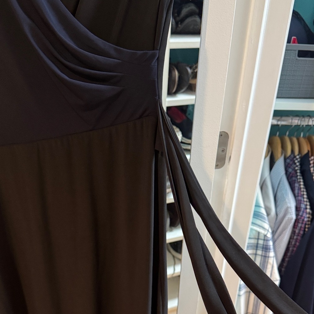 Ralph Lauren Black and Navy faux wrap Dress - Picture 5 of 7